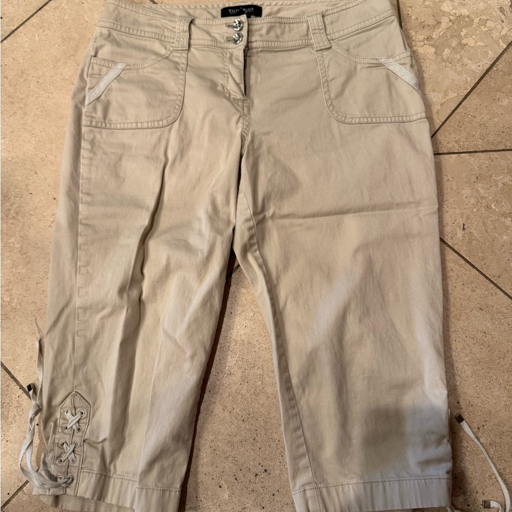 White House Black Market Tan Capri Pants
